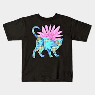 Cat In Spring With Black Background Kids T-Shirt